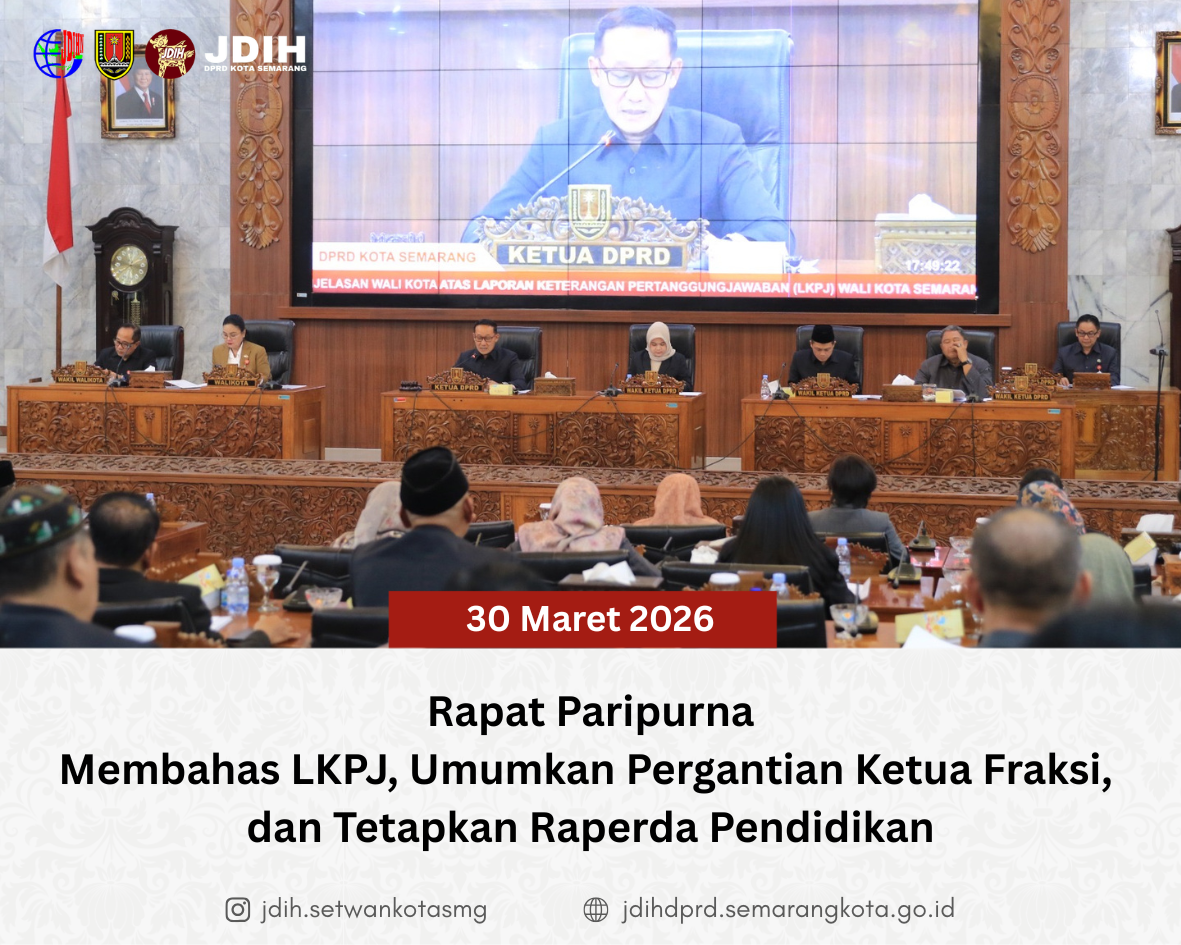 Image Berita DPRD Kota Semarang Gelar Paripurna Bahas LKPJ dan Tetapkan Raperda Pendidikan